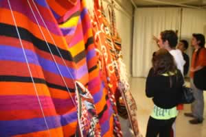 Coloridos textiles mapuche se exponen en la Galería de Arte del Campus Menchaca Lira